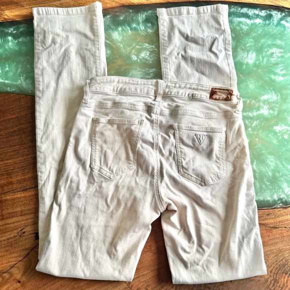 GUESS Los Angeles - Women’s (Sz 28) Waist 28.5”, Hip 39” Beige Tan Stretch Jeans - Picture 3 of 5